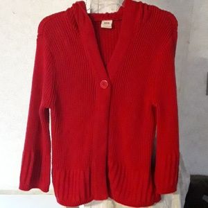 Faded Glory red hooded cardigan